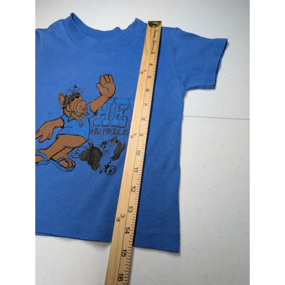 Vintage 80's Alf Hey No Problem Cat T Shirt Kids Childrens 5/6 Single Stitch USA